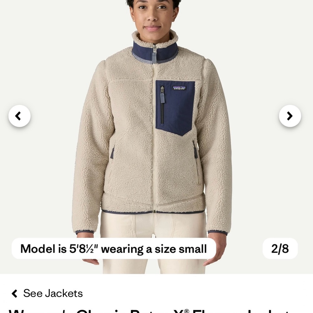 Patagonia Retro-X Cream and Purple Fleece Jacket - Picture 6 of 7